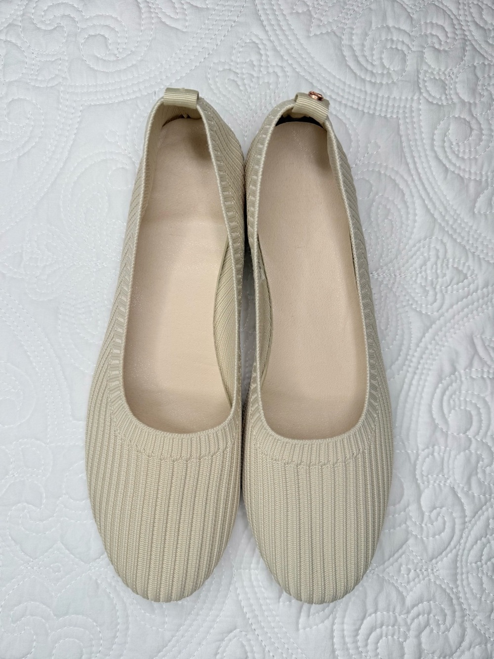 Danskin Women's Knit Ballet Flats in Light Beige Size 10